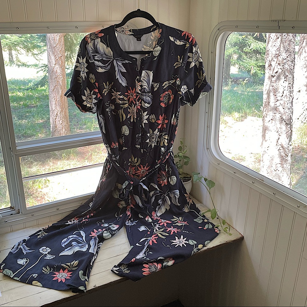 Ann Taylor Wildflower Floral Wide-Leg Jumpsuit